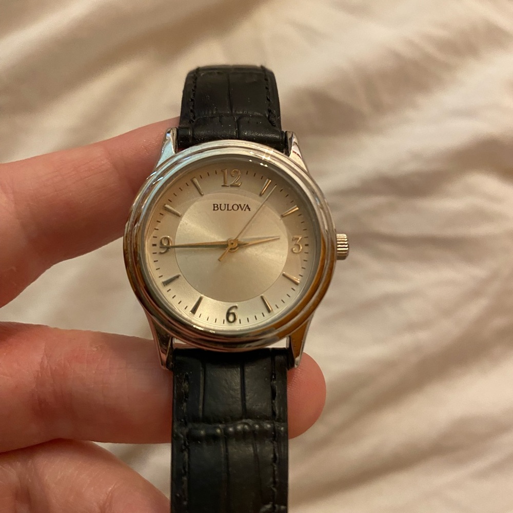 Black Genuine Leather Watch